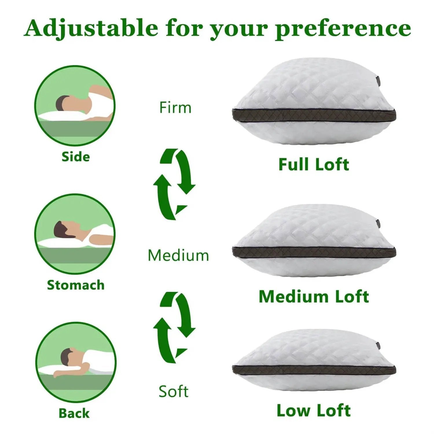 Set of 2 Standard Shredded Memory Foam Polyester Pillow with Removeable Cover by HomePacific