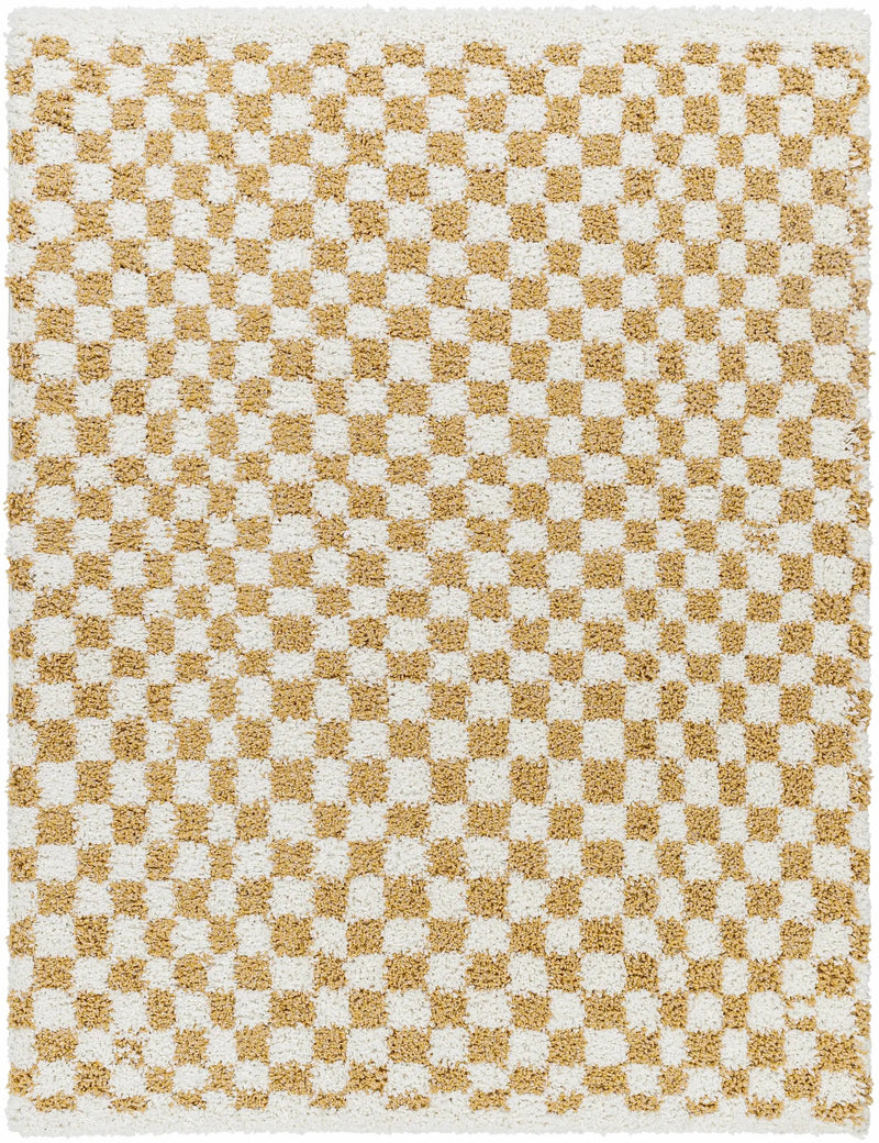 Kieu Mustard & Ivory Checkered Area Rug by Boutique Rugs