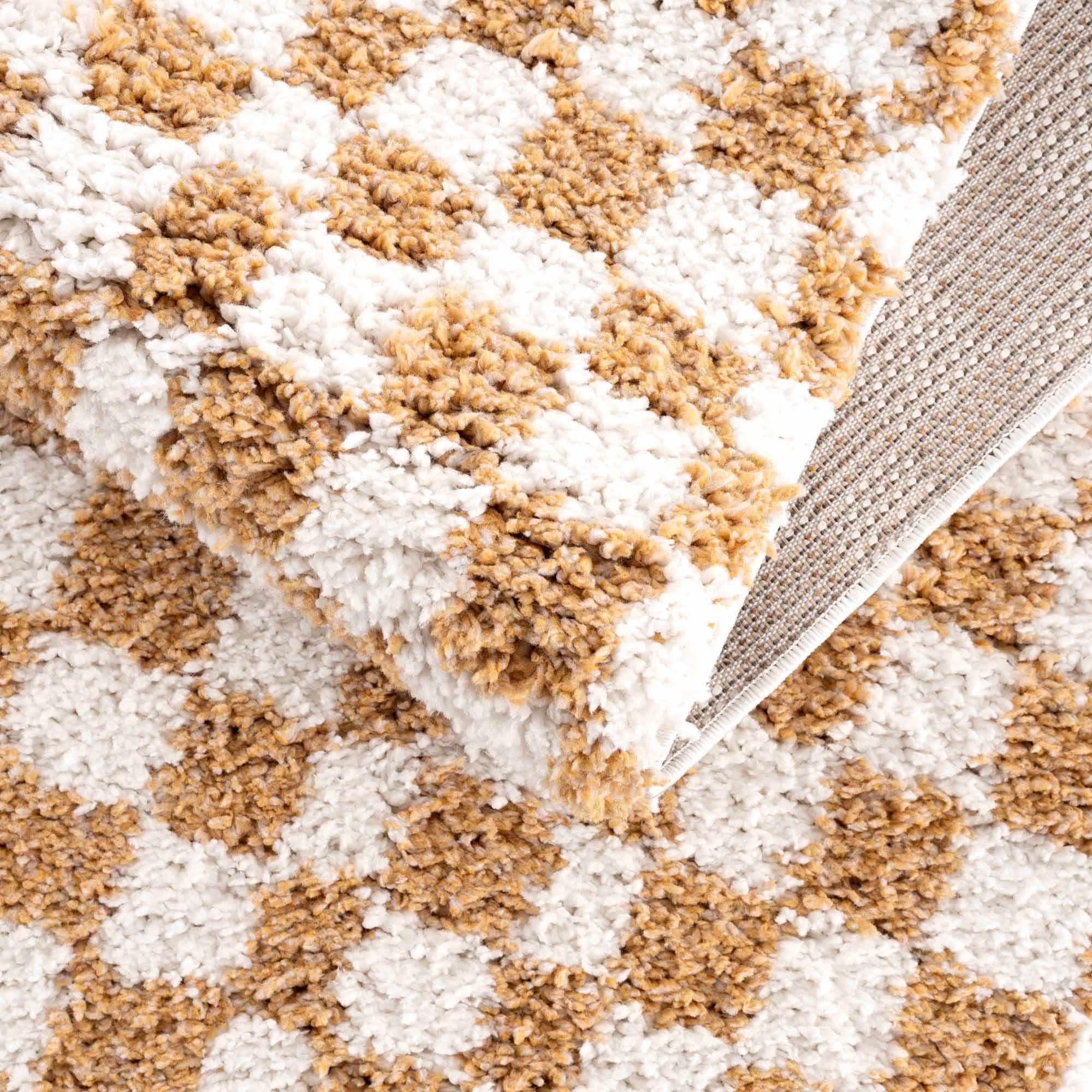 Kieu Mustard & Ivory Checkered Area Rug by Boutique Rugs
