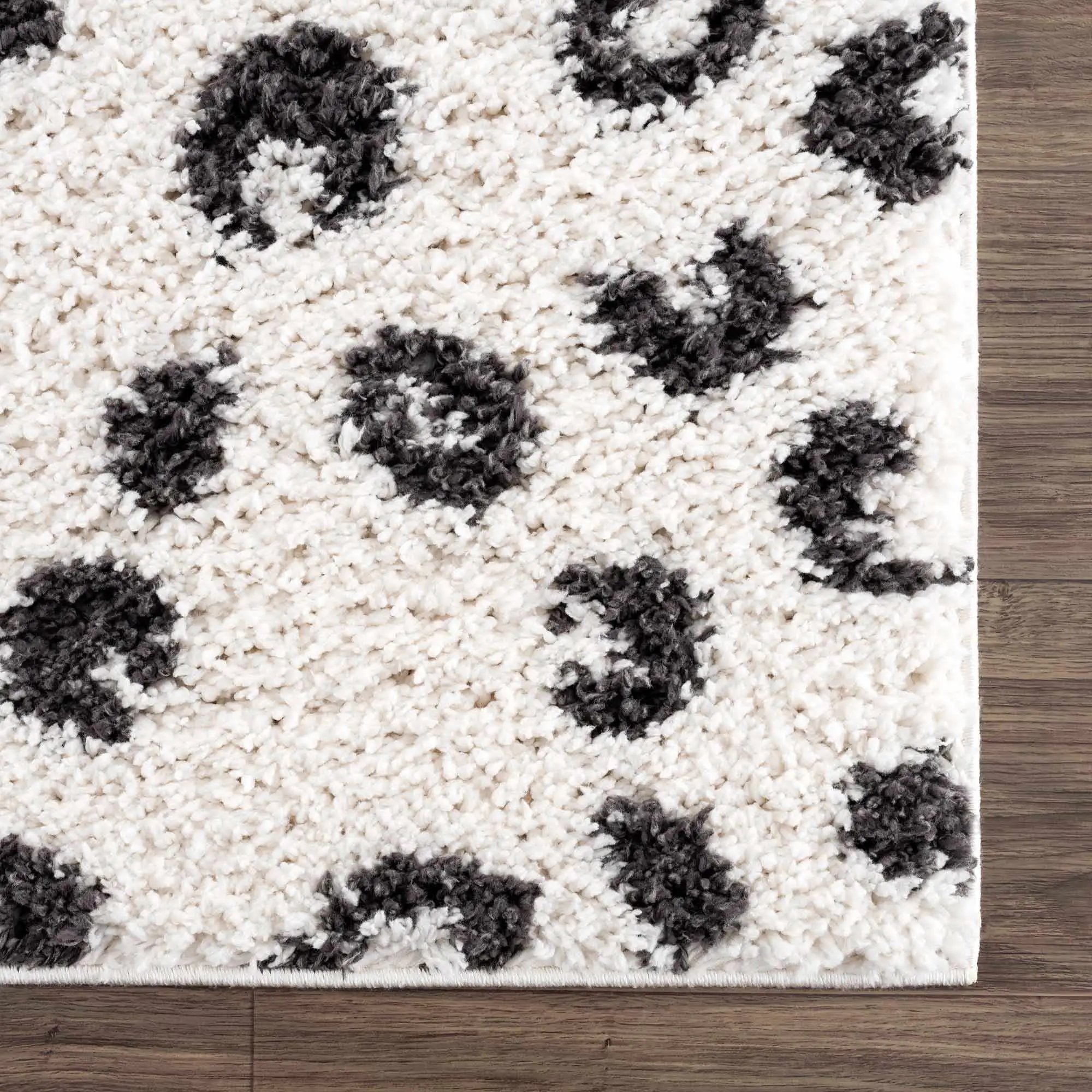 Zhen Black Spots Leopard Rug - Clearance by Boutique Rugs