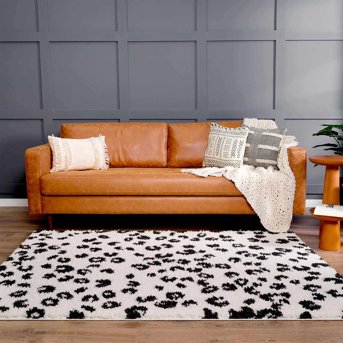Zhen Black Spots Leopard Rug - Clearance, installed in a room 4