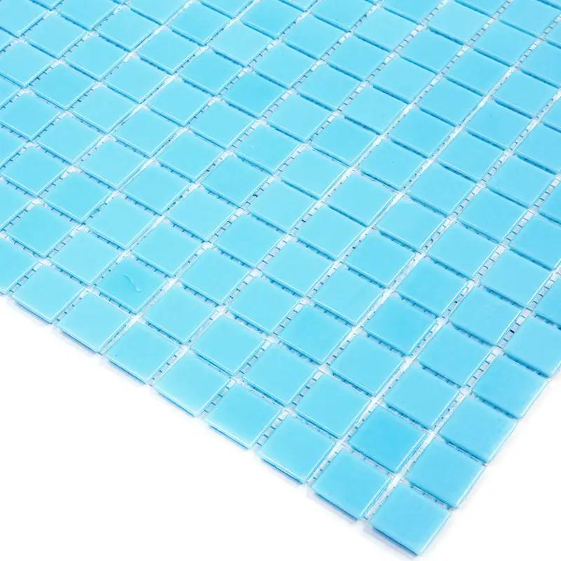 Aqua Blue 12x12 Glossy Uniform Square Glass Mosaic Tile (20 pack, 20 sq ft/case) by Apollo Tile