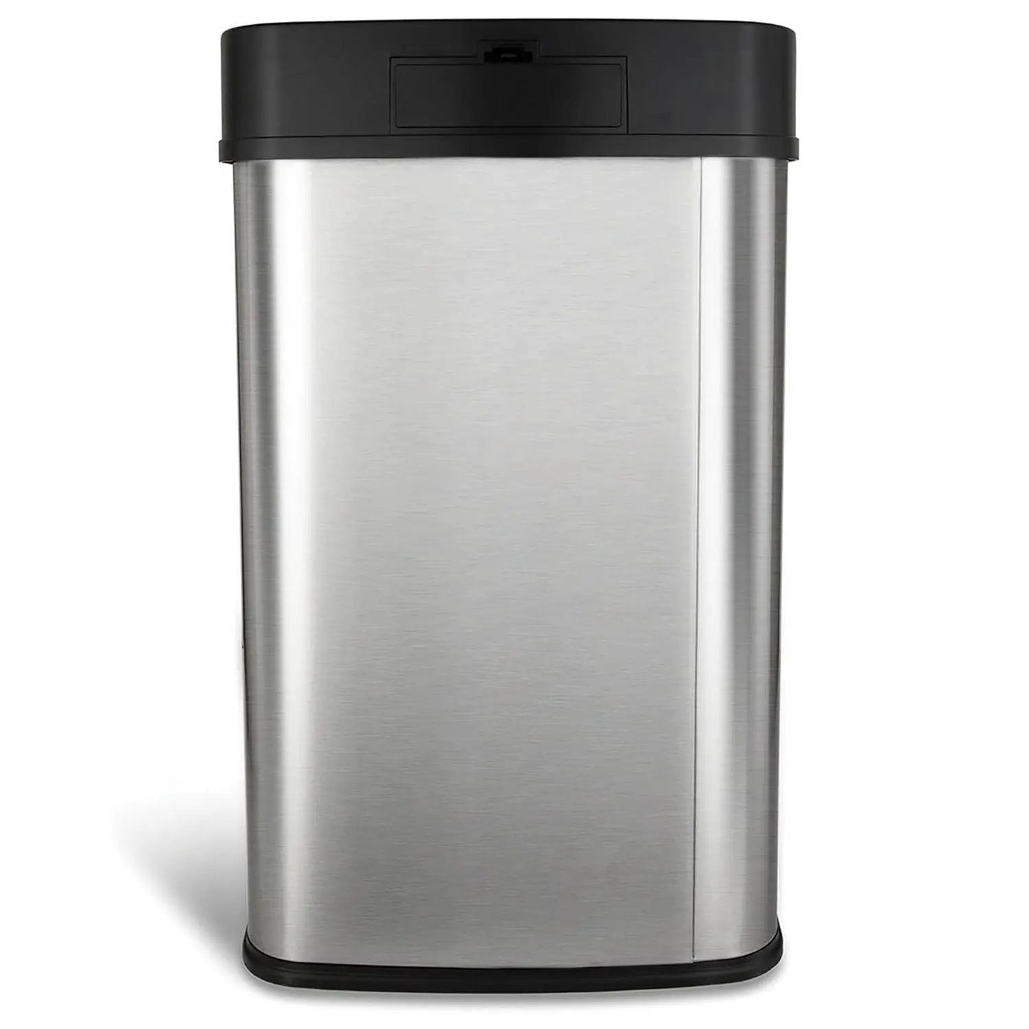 Silver/Black 13-Gallon Stainless Steel Kitchen Trash Can with Motion Sensor Lid by HomePacific