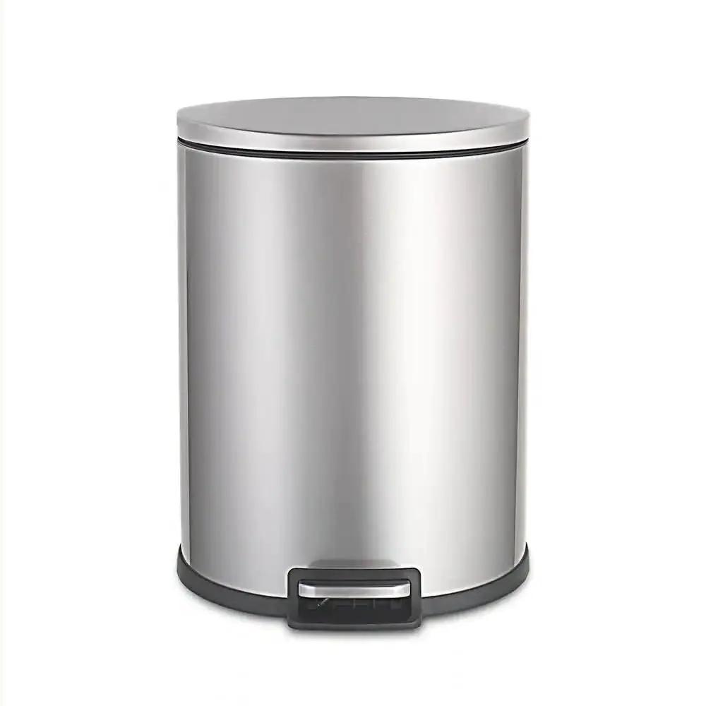 13-Gallon Step-on Stainless Steel Kitchen Trash Can with Removable Bucket Liner by HomePacific