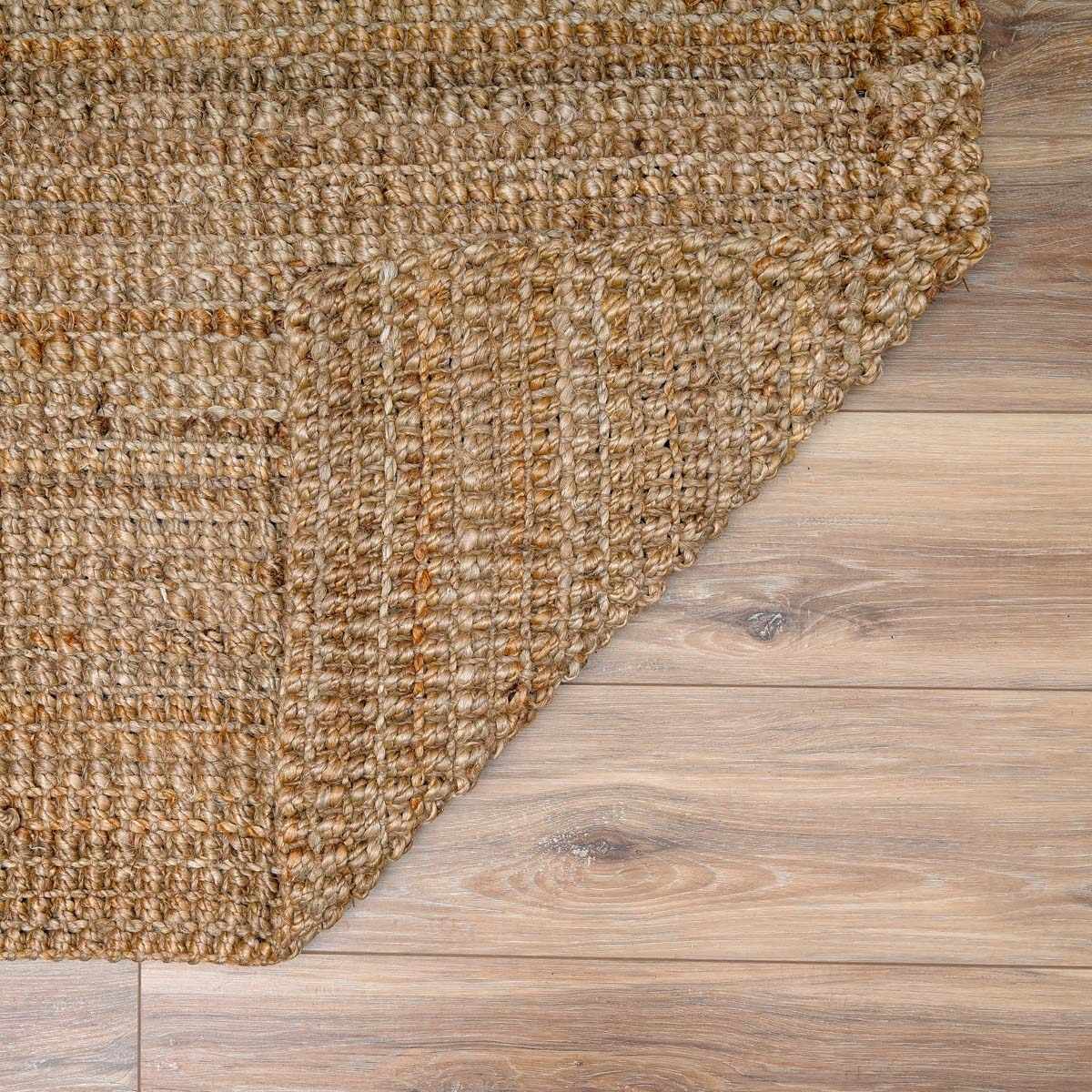 Ambel Chocolate Brown Camel Jute Area Rug, photo 4 of 6