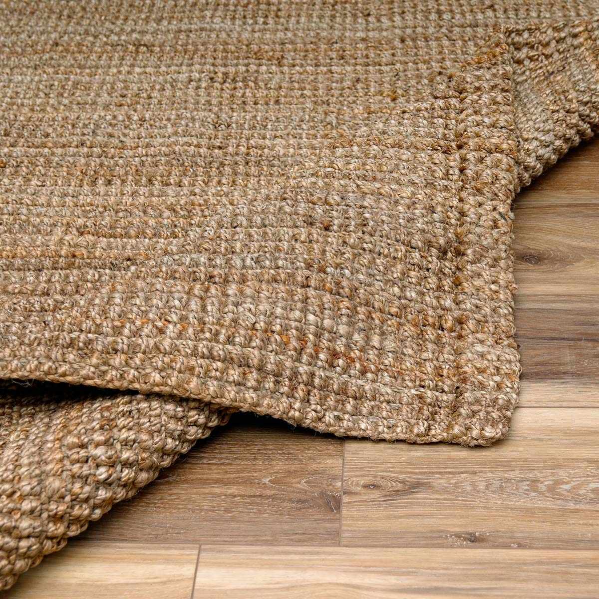 Ambel Chocolate Brown Camel Jute Area Rug, photo 5 of 6