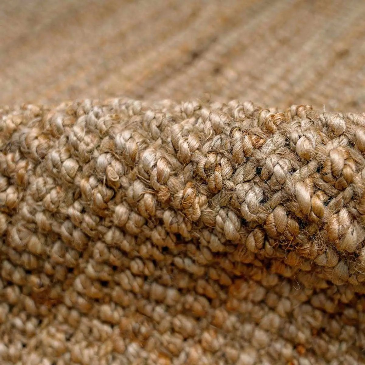 Ambel Chocolate Brown Camel Jute Area Rug by Boutique Rugs
