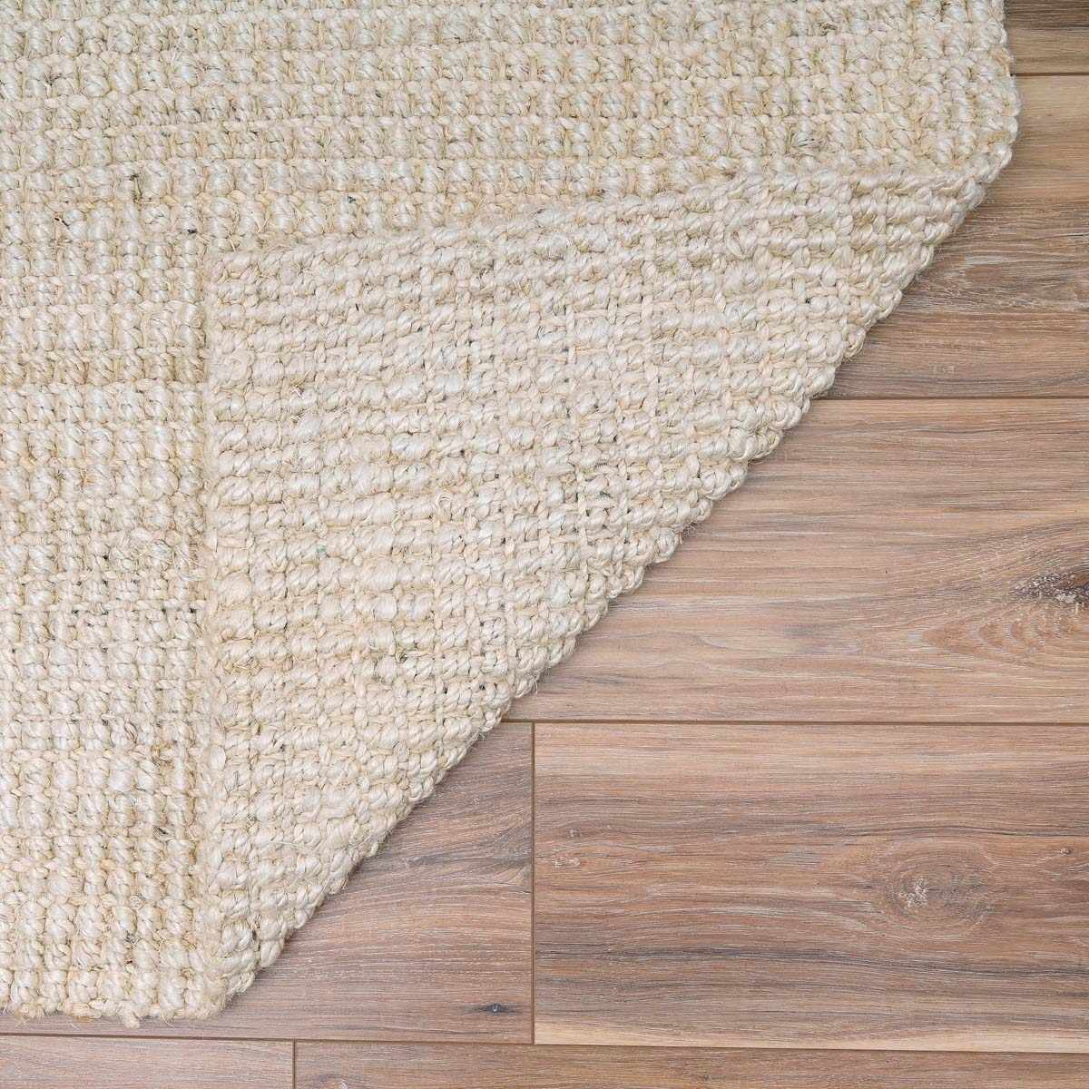 Ambel Cream Jute Rug by Boutique Rugs