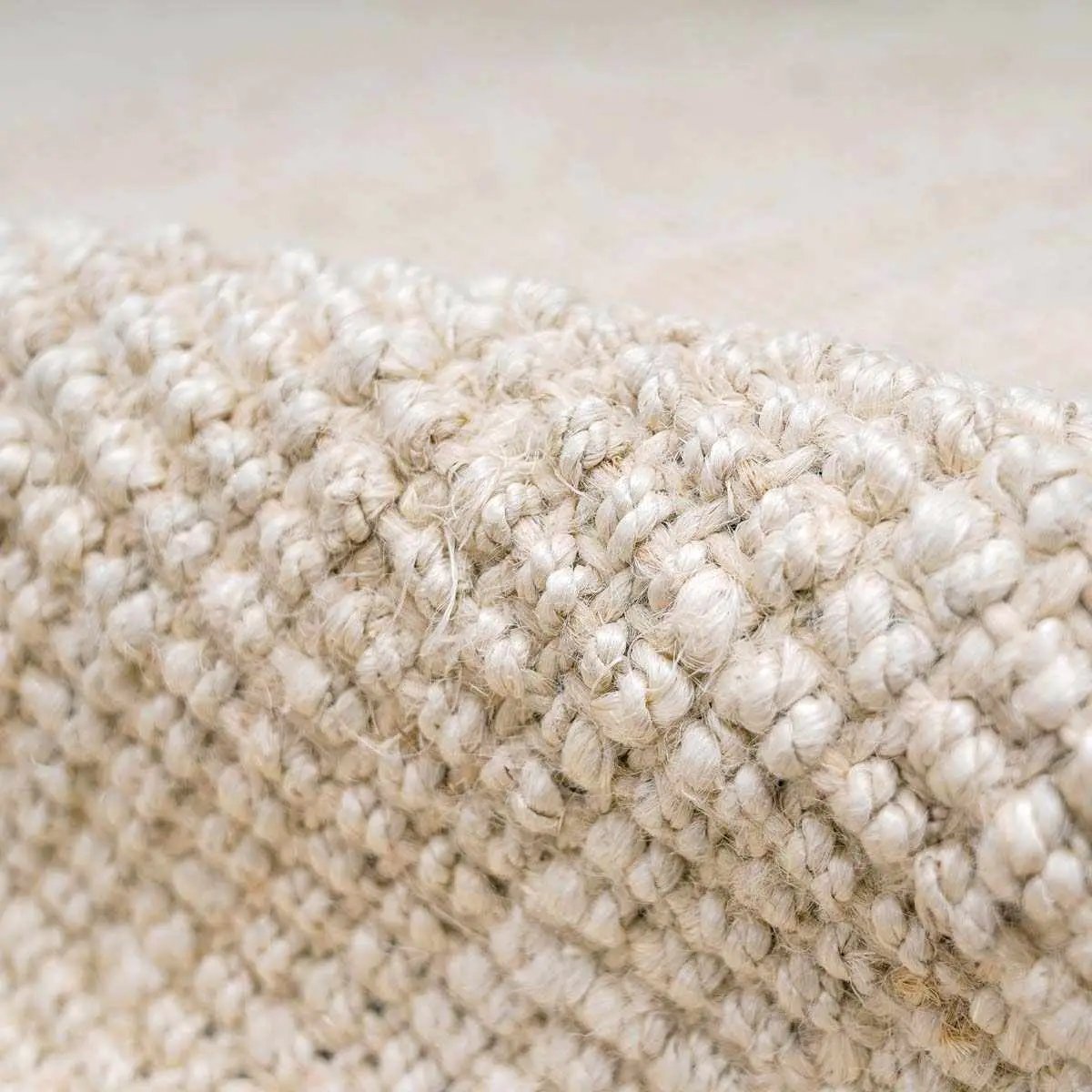 Ambel Cream Jute Rug by Boutique Rugs