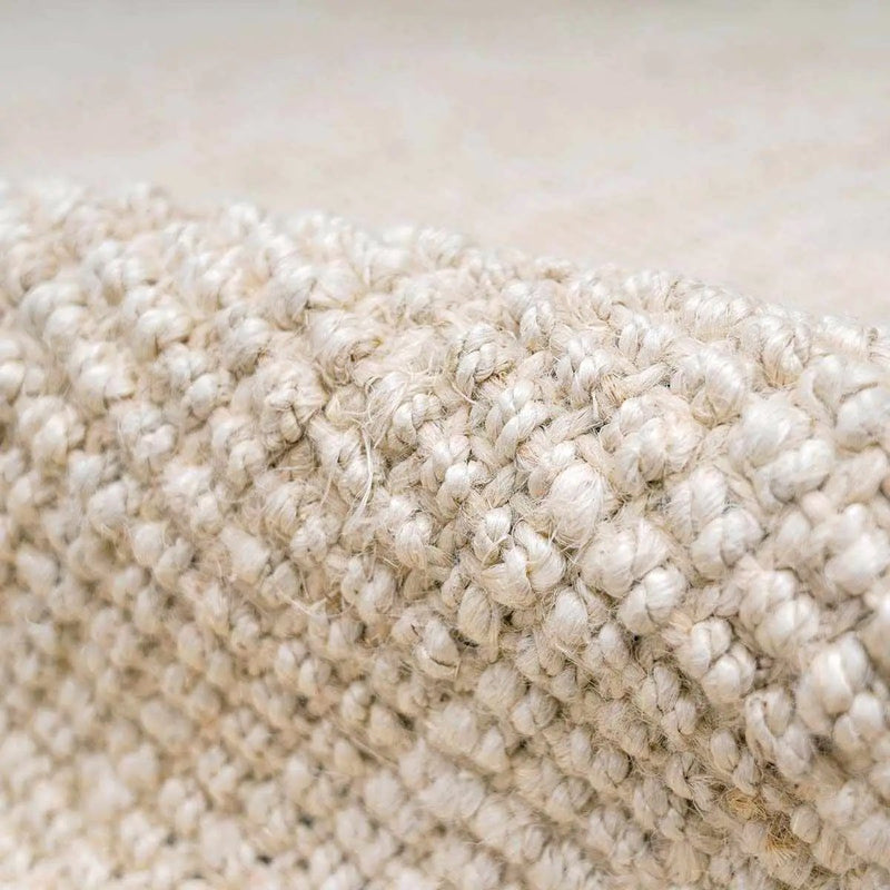 Ambel Cream Jute Rug by Boutique Rugs
