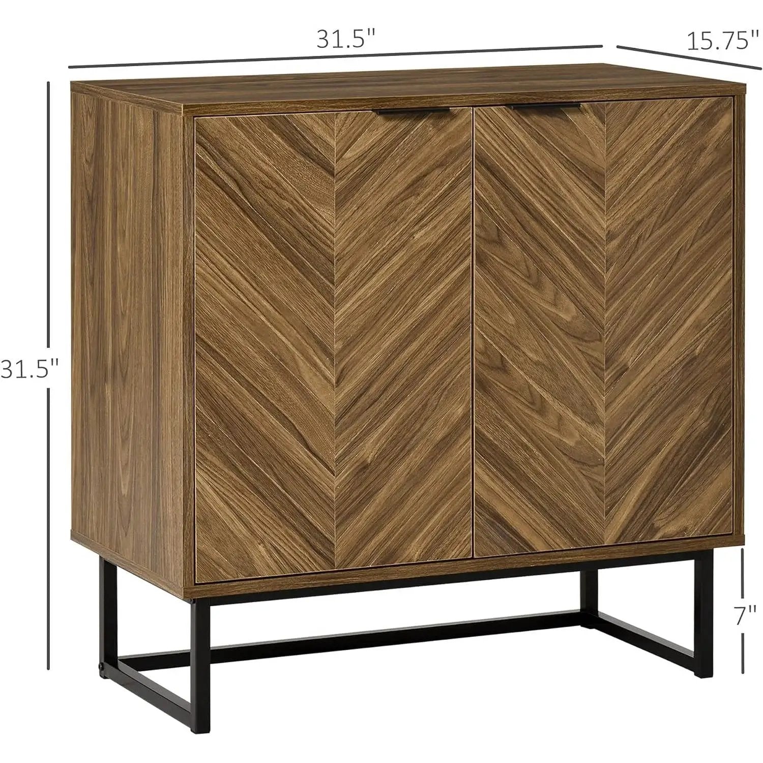 Modern Entryway Sideboard Buffet Dining Storage Cabinet in Walnut Wood Finish by HomePacific