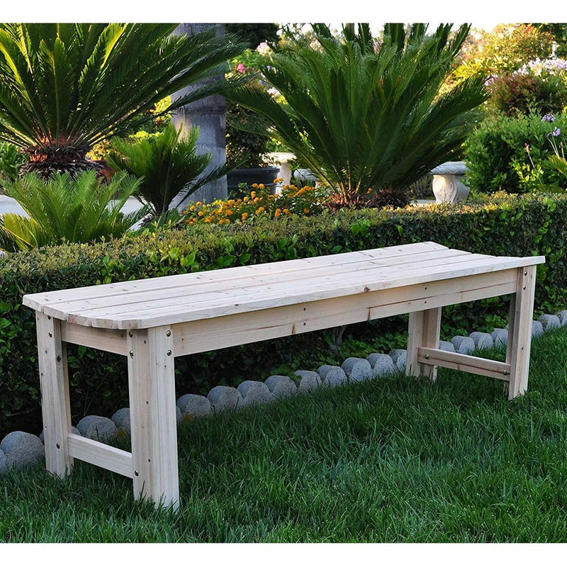 5-Ft Backless Garden Bench in Natural Yellow Cedar Wood by HomePacific