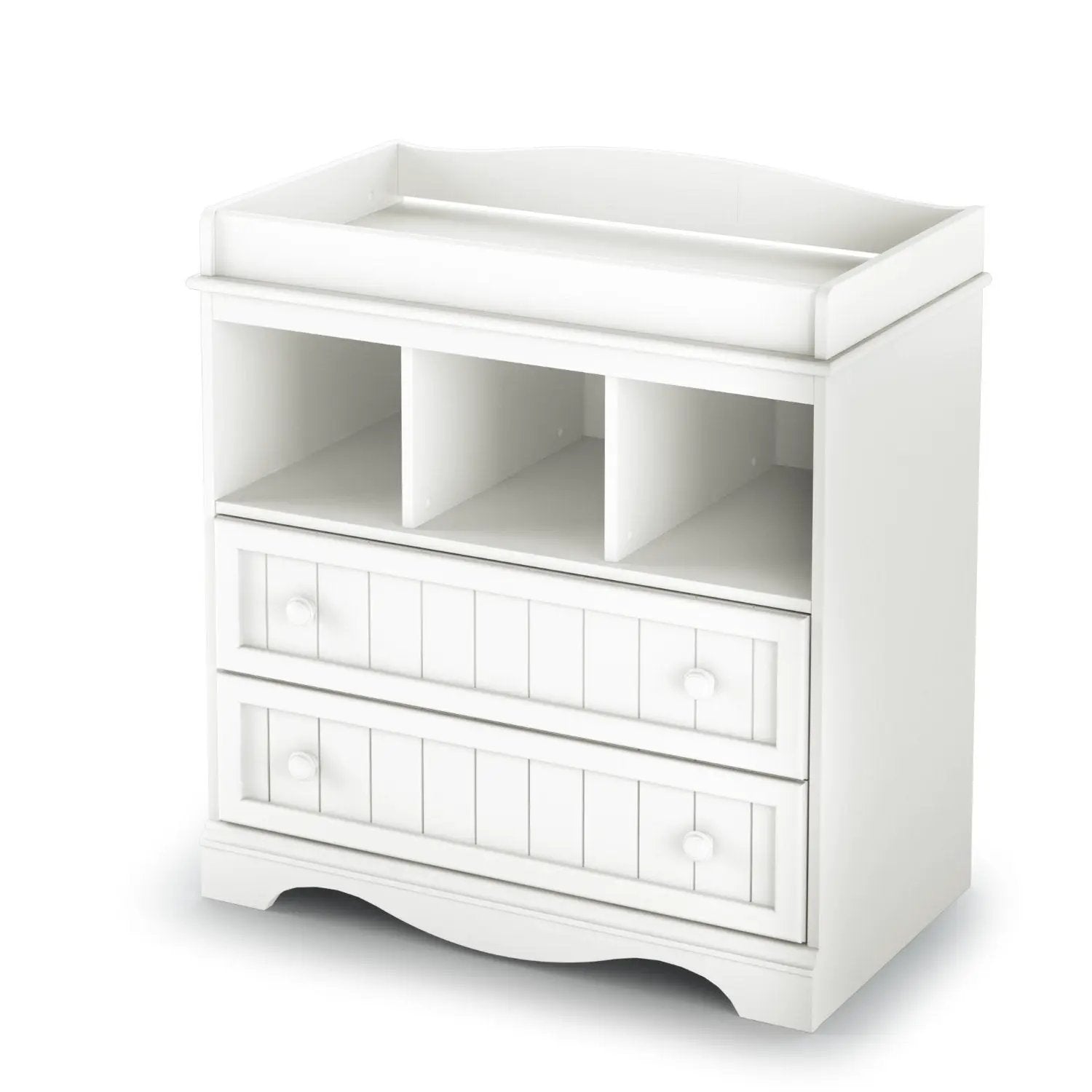 White Wood Baby Diaper Changing Table with 2 Drawers by HomePacific