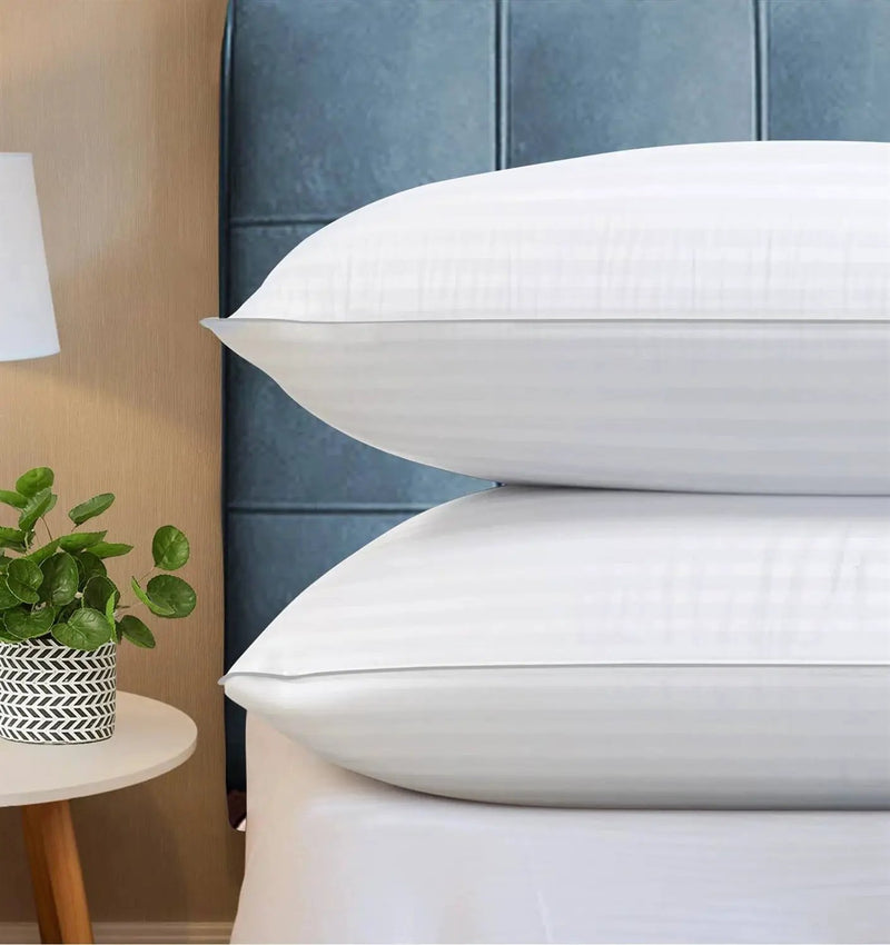 Set of 2 Machine Washable Down Alternative Bed Pillow with Cotton Cover - Queen by HomePacific