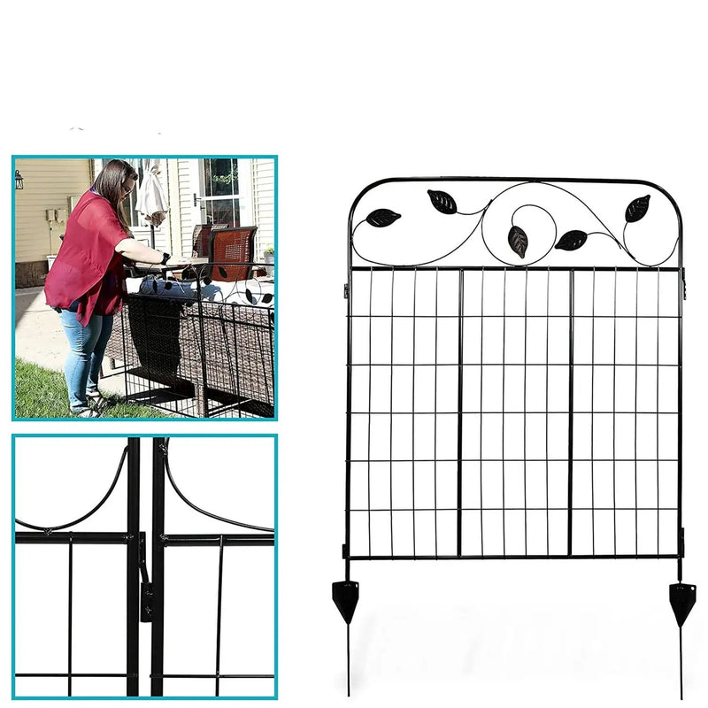 4 Pack Steel Foldable Garden Fence Floral Staked Trellis Panel Animal Barrier by HomePacific