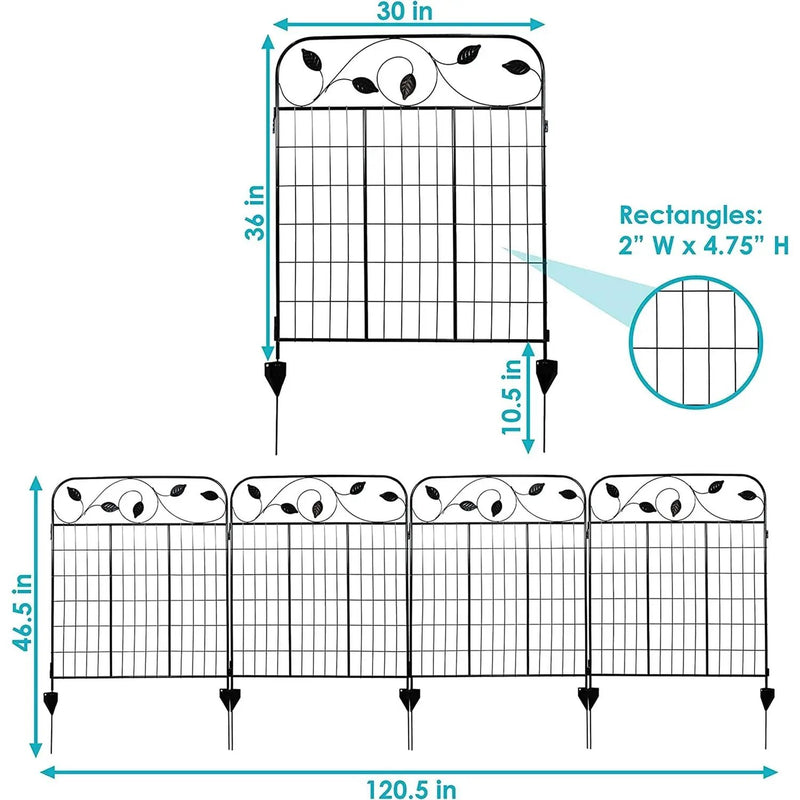 4 Pack Steel Foldable Garden Fence Floral Staked Trellis Panel Animal Barrier by HomePacific