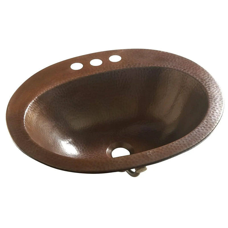 Copper Oval Bathroom Sink 20 x 16 inch by HomePacific