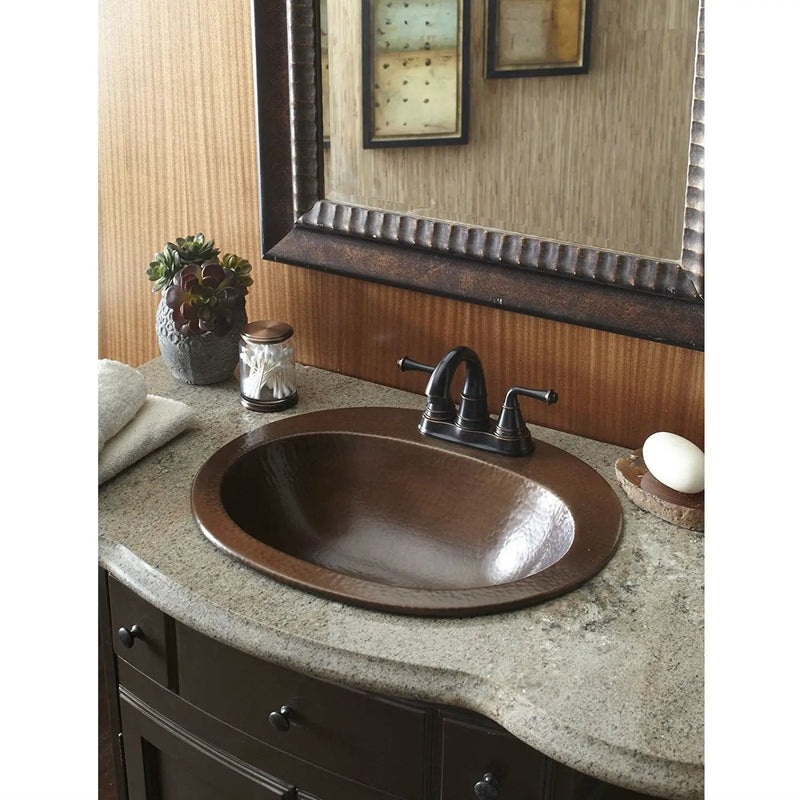 Copper Oval Bathroom Sink 20 x 16 inch by HomePacific