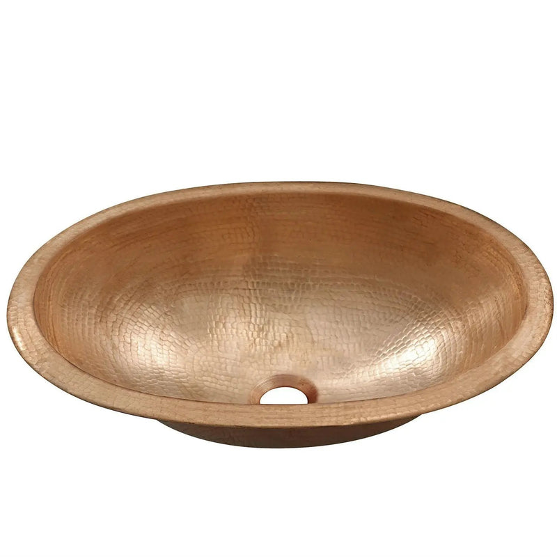 Pure Copper 19-inch Oval Bathroom Sink Unfinished by HomePacific