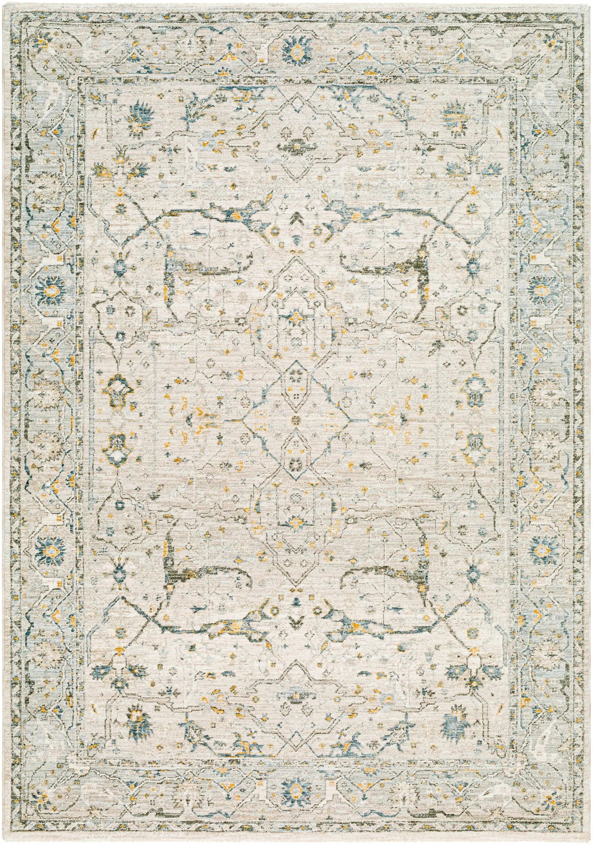 Aviva Off-White Textured Rug with Fringes by Boutique Rugs