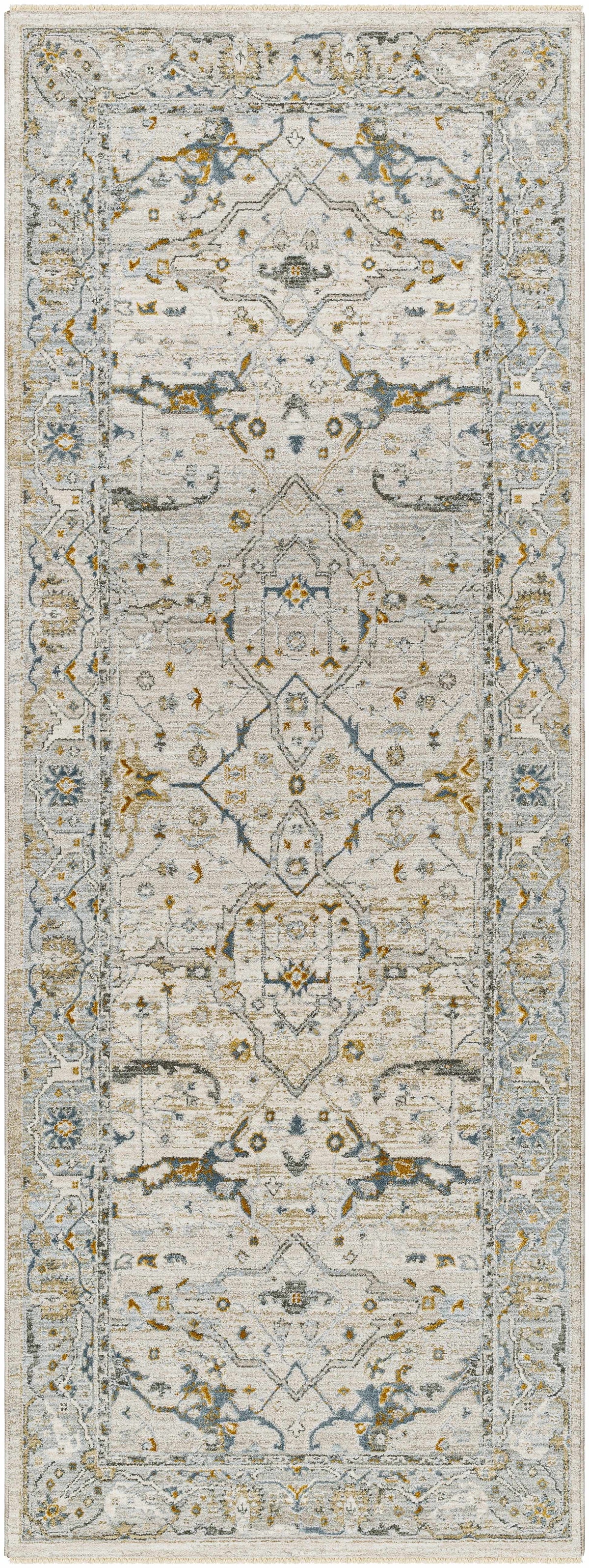 Aviva Off-White Textured Rug with Fringes, photo 13 of 15