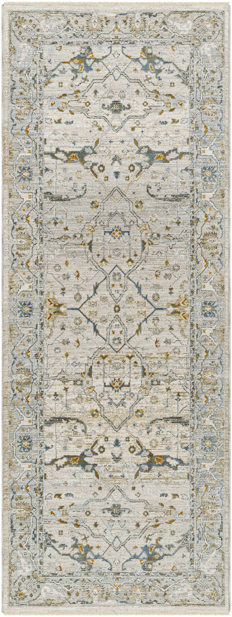 Aviva Off-White Textured Rug with Fringes by Boutique Rugs