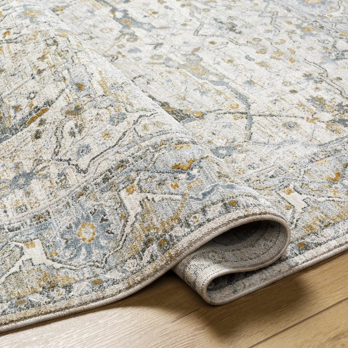 Aviva Off-White Textured Rug with Fringes, photo 8 of 15