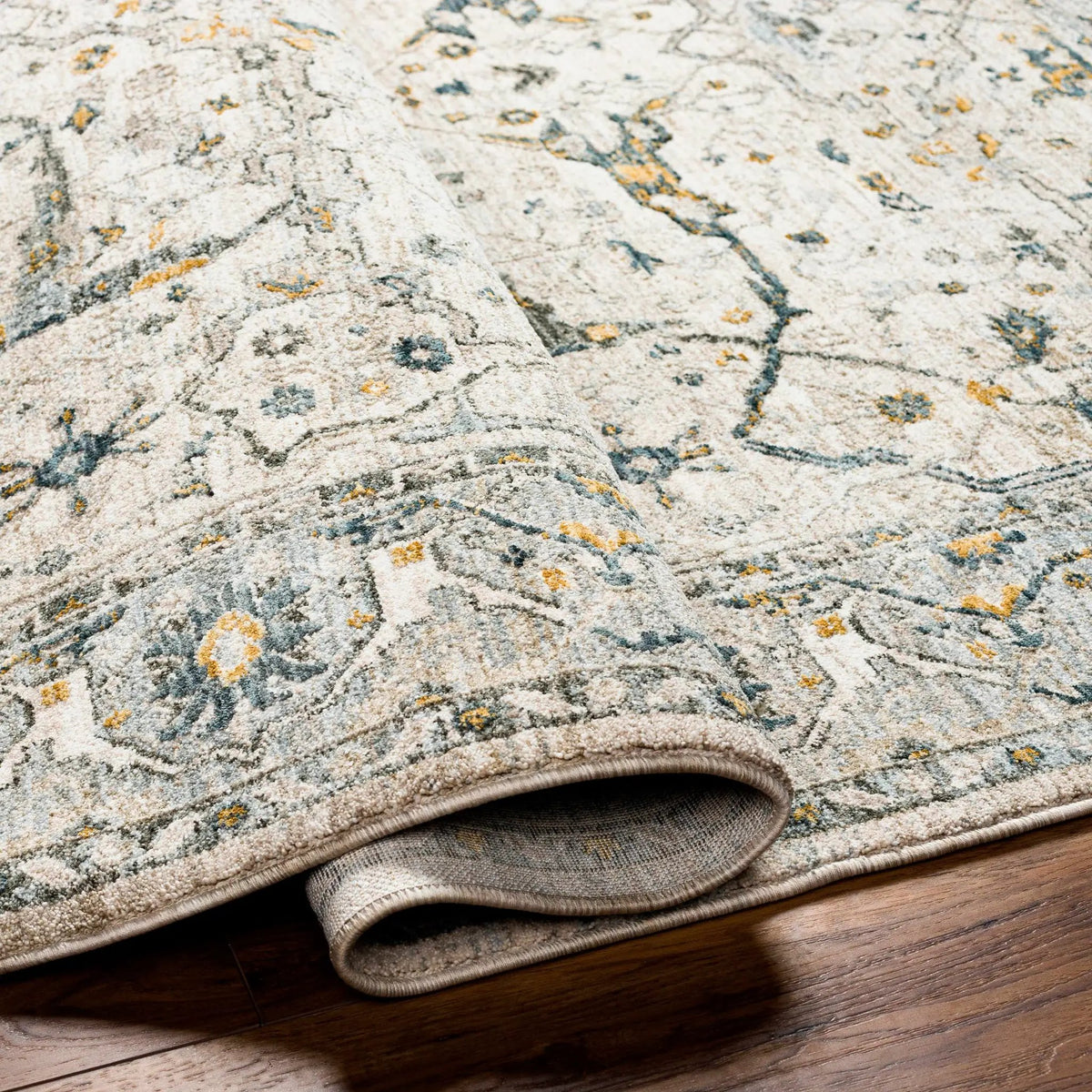 Aviva Off-White Textured Rug with Fringes, photo 9 of 15