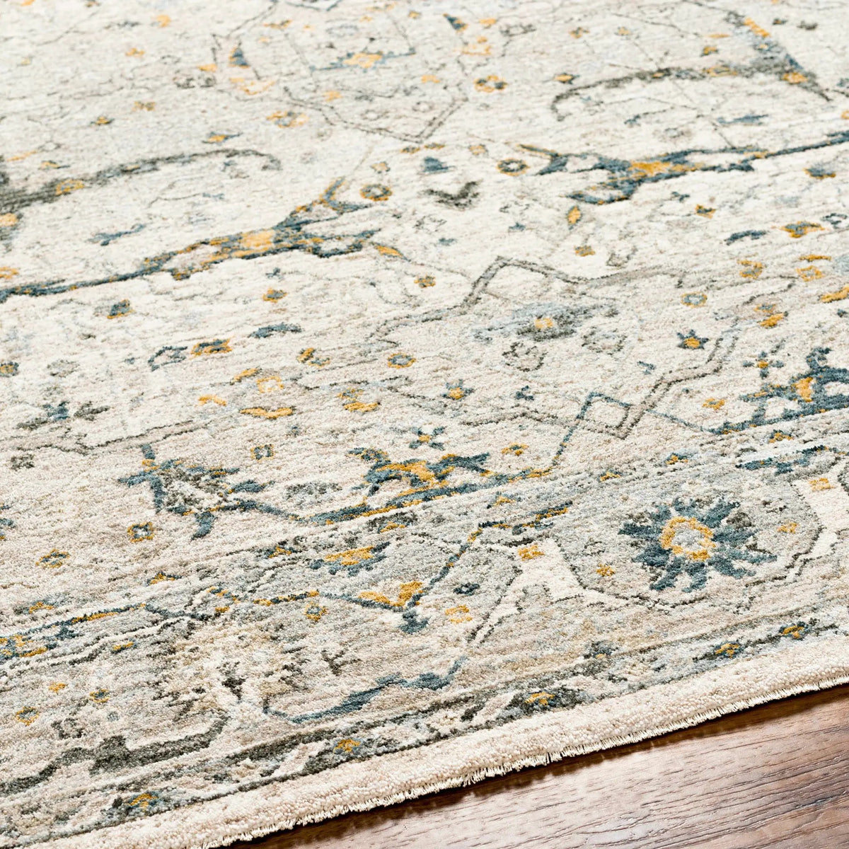 Aviva Off-White Textured Rug with Fringes, photo 10 of 15
