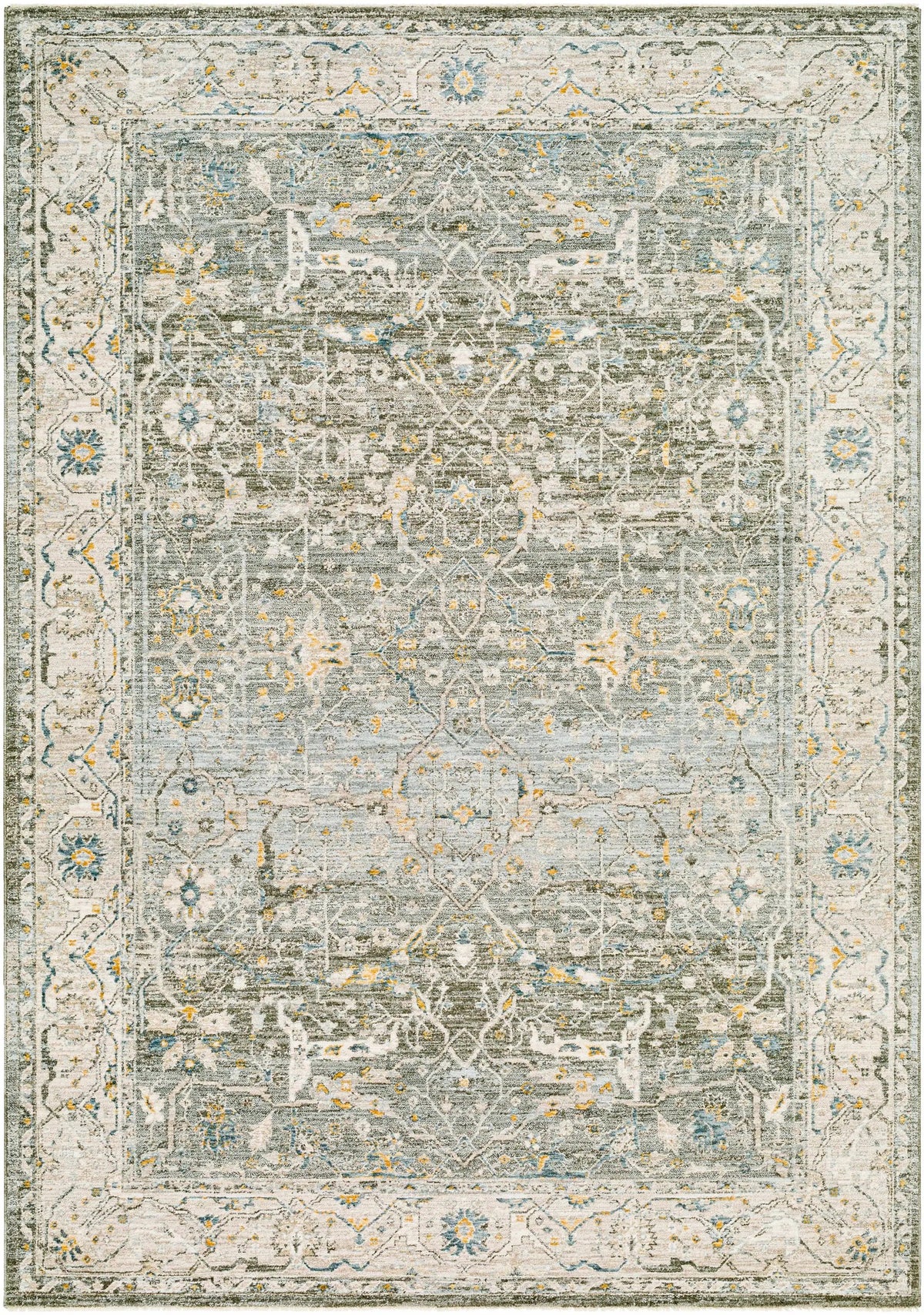 Aviva Teal Textured Rug with Fringes