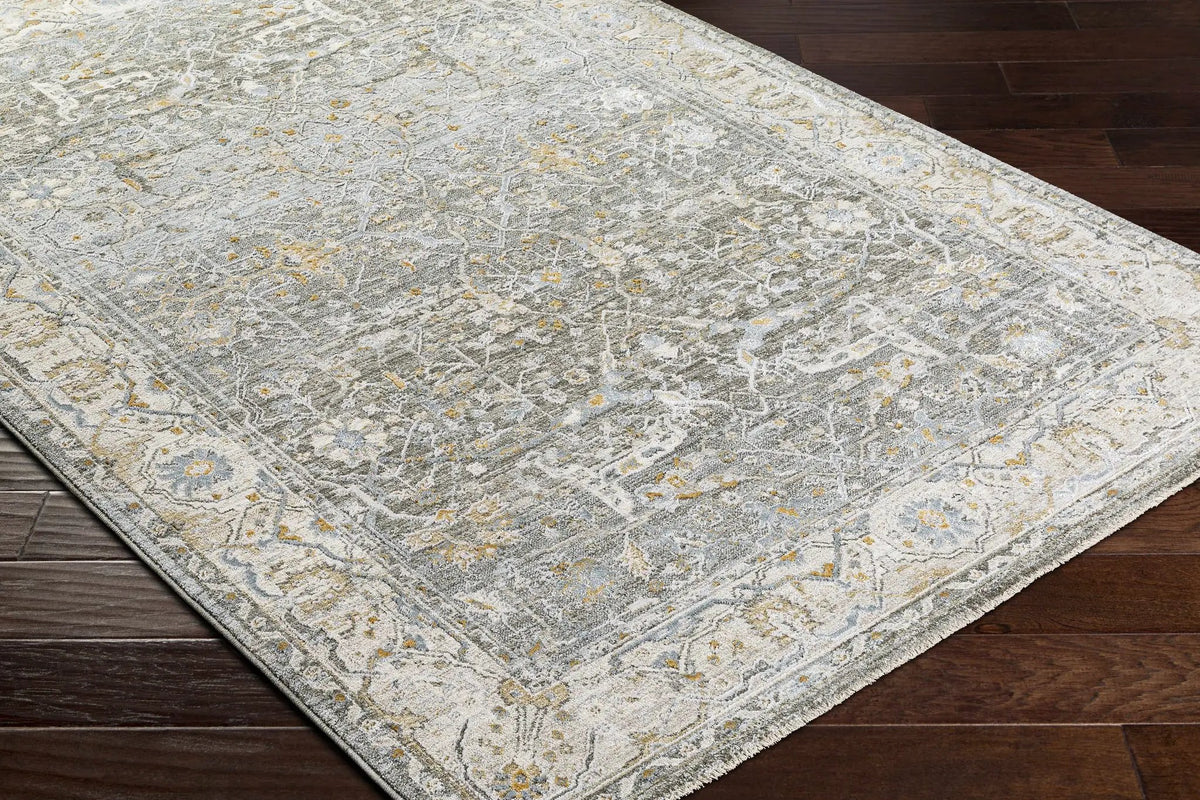 Aviva Teal Textured Rug with Fringes, photo 6 of 15