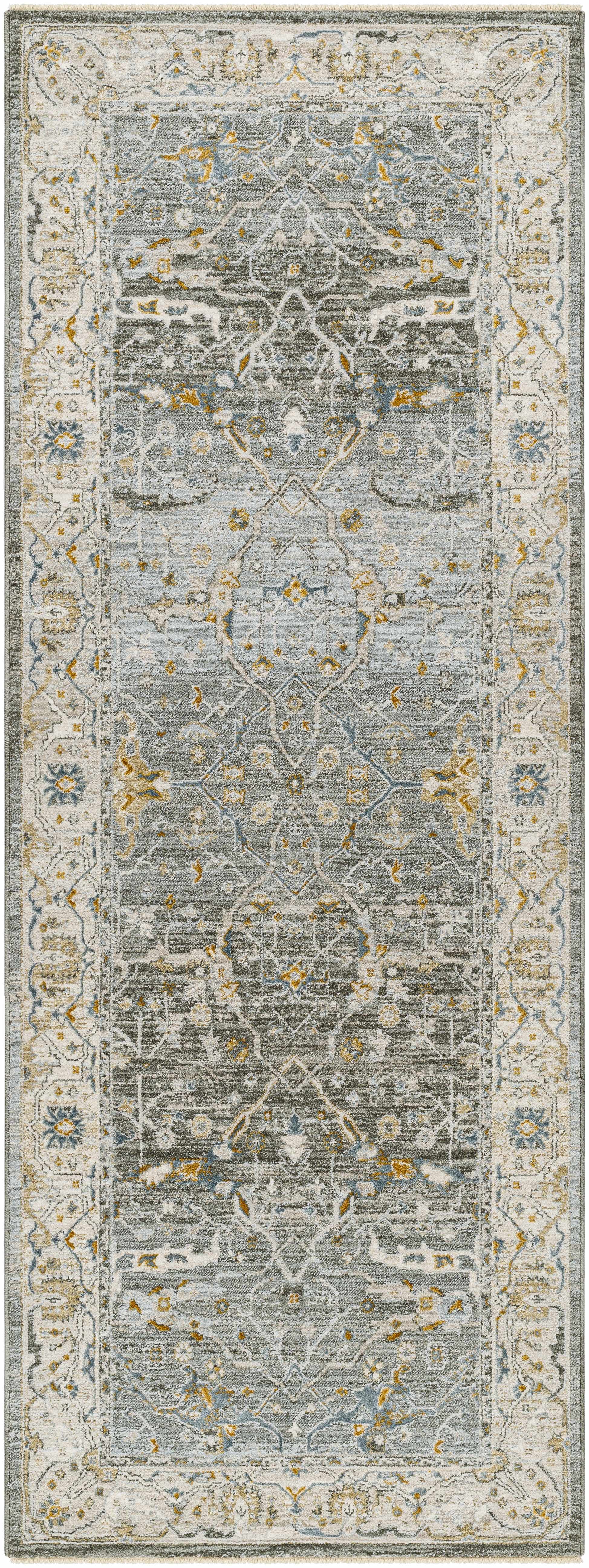 Aviva Teal Textured Rug with Fringes by Boutique Rugs