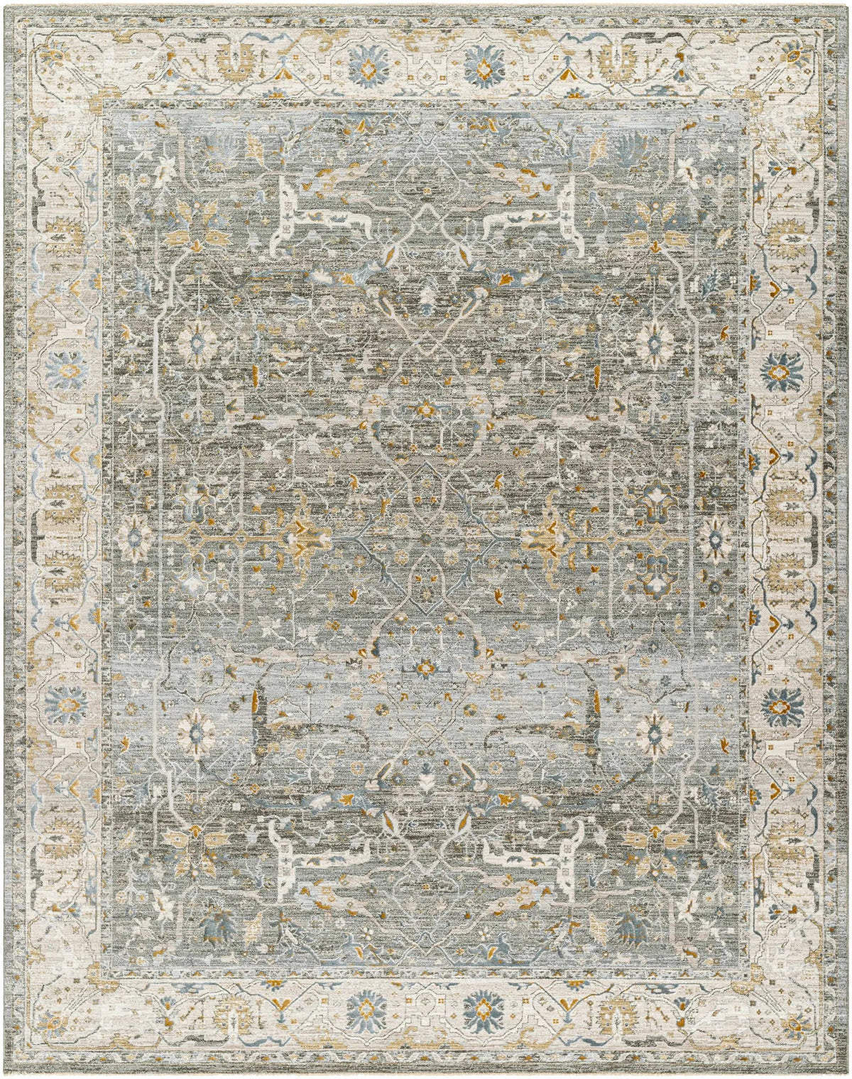 Aviva Teal Textured Rug with Fringes, photo 8 of 15