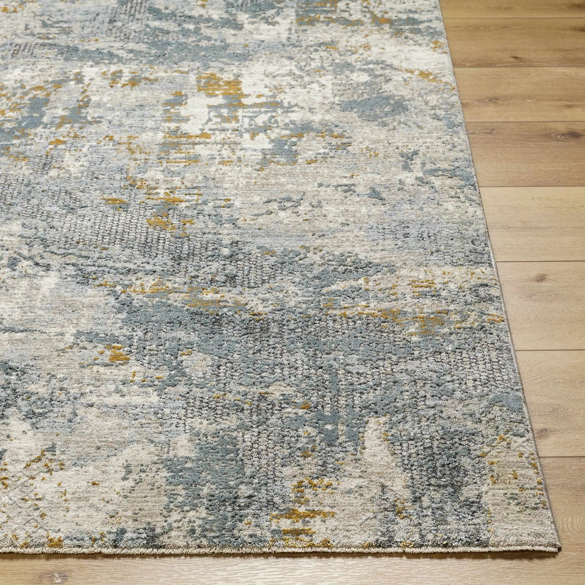 Chaya Textured Abstract Rug with Fringes, detail 3