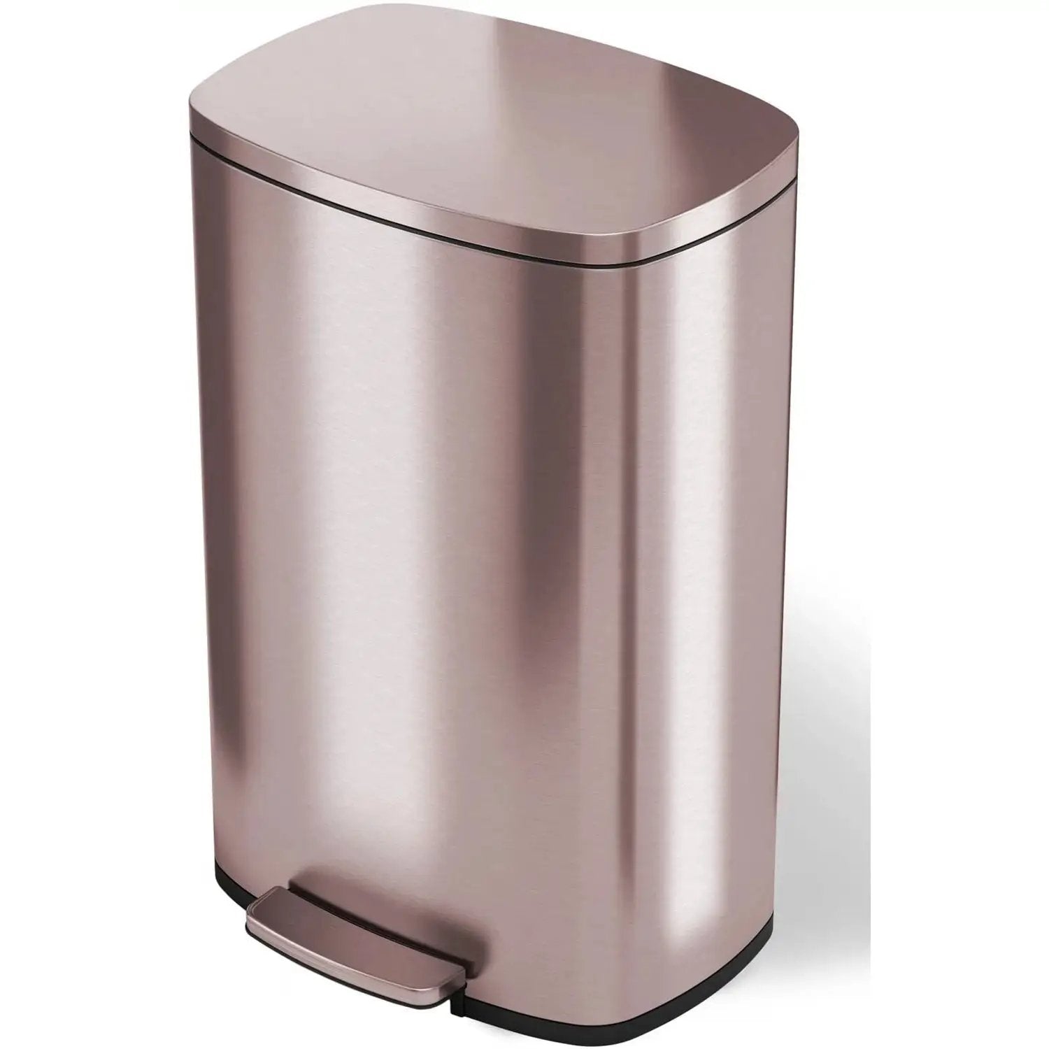 13-Gallon Copper Rose Gold Stainless Steel Step Trash Can with Deodorizer Filter by HomePacific
