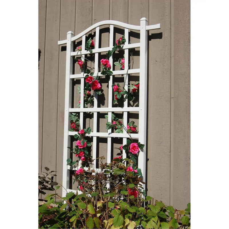 75-inch Outdoor White Vinyl Garden Plant Trellis with Ground Anchors by HomePacific