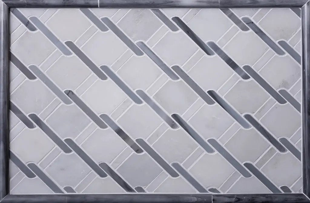 Eastern White, Bardiglio Nuvolato 11x12 Polished Multi-shaped Marble Mosaic Tile (5 pack, 4.66 sq ft/case) by Apollo Tile