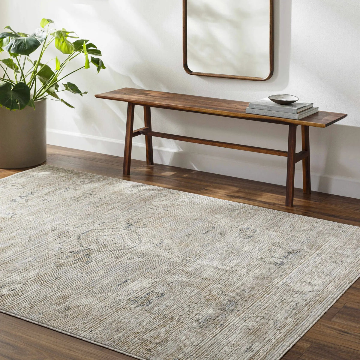 Gioia Area Rug, installed in a room