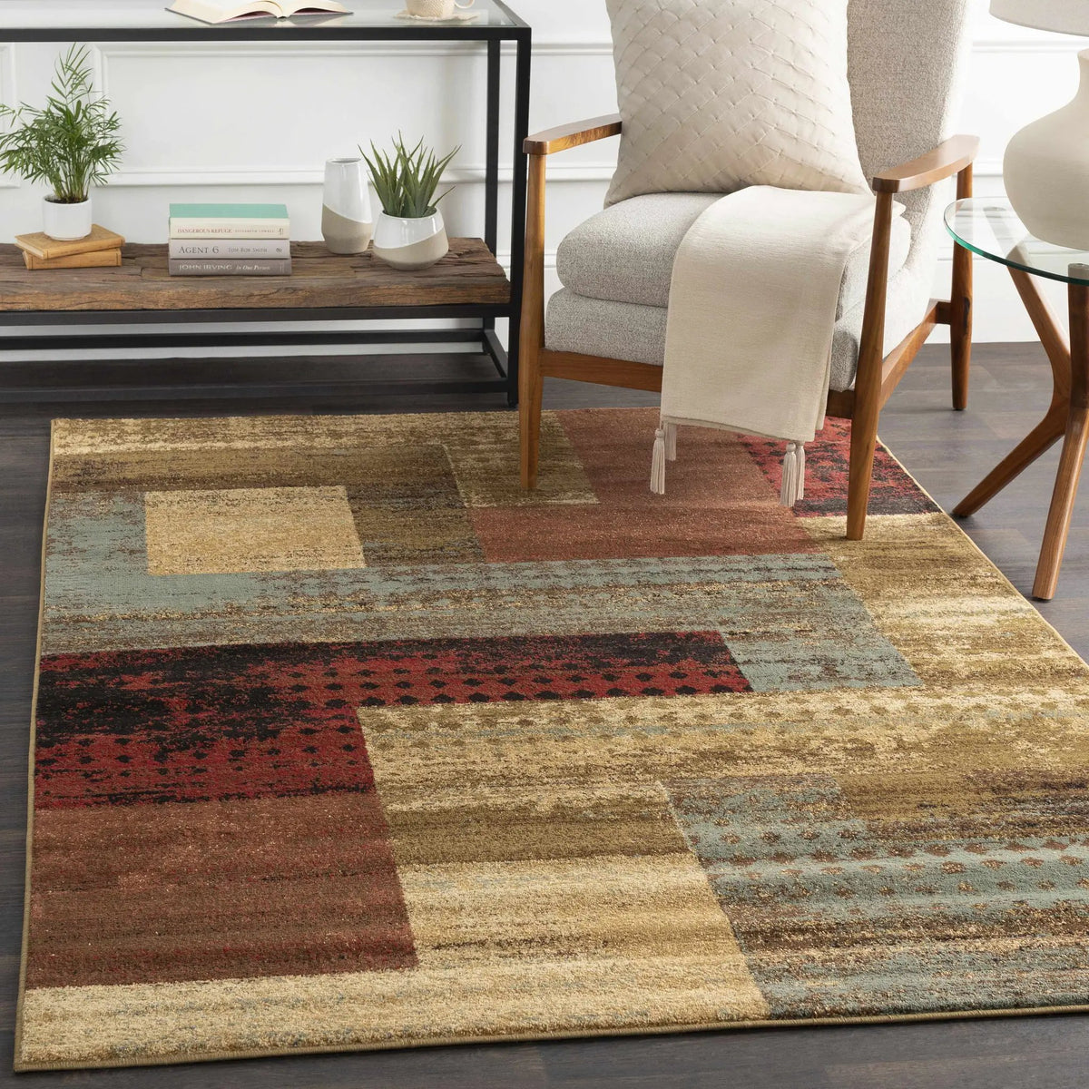 Sentinel Riley Geometric Rug, installed in a room 2