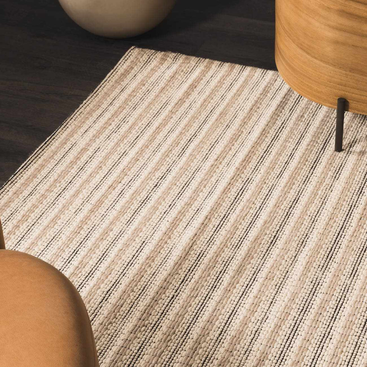 Laleh Cream & Black Area Rug - Clearance, installed in a room 5
