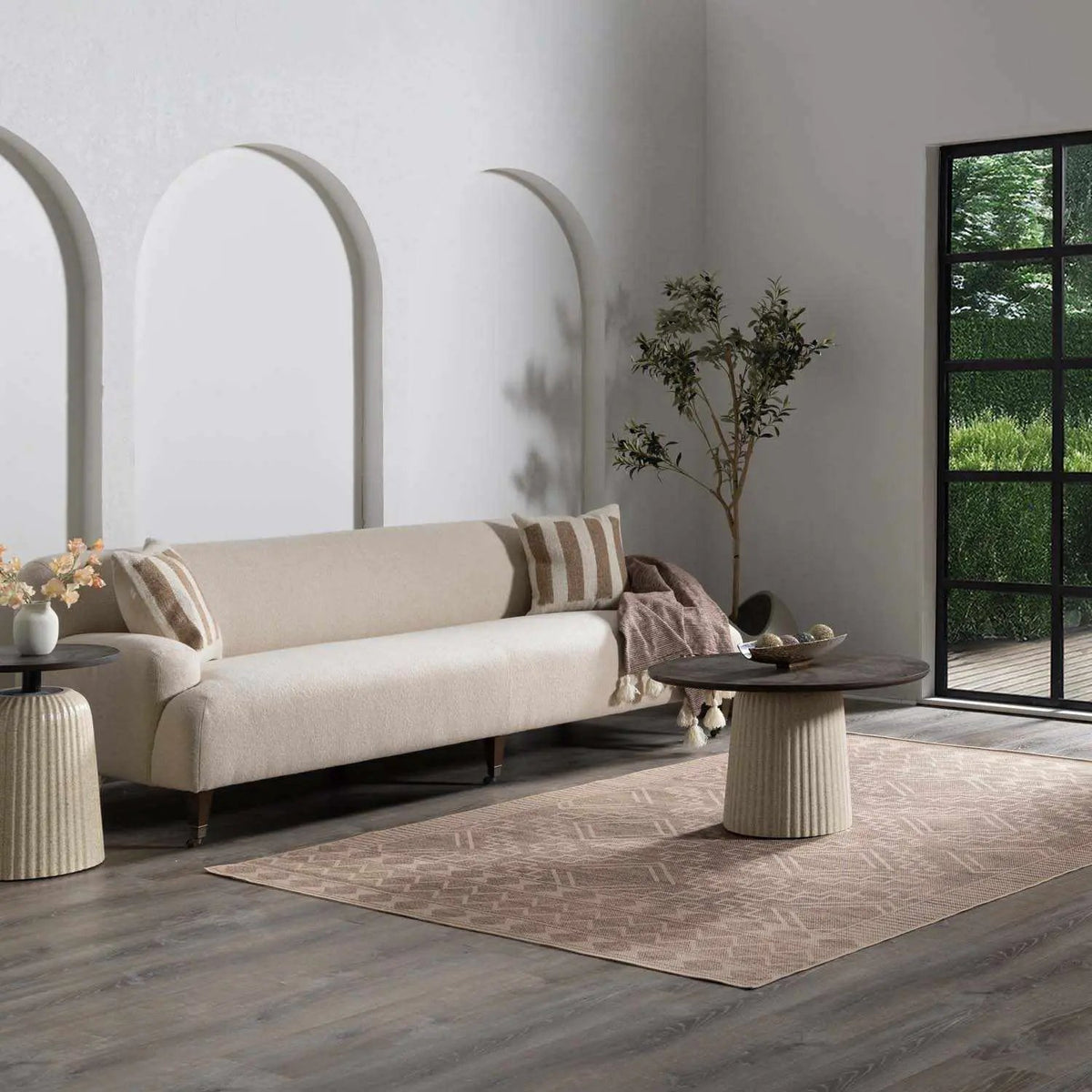 Halle Beige Washable Area Rug - Clearance, installed in a room 2