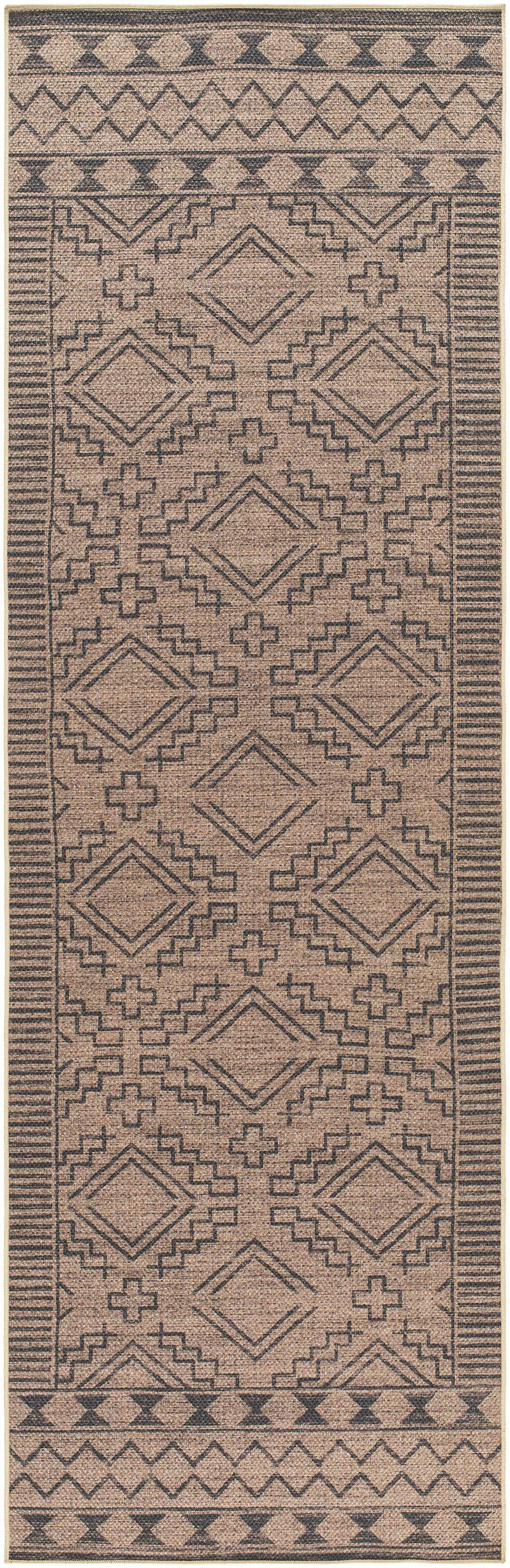 Halle Tan & Black Washable Area Rug - Clearance by Boutique Rugs