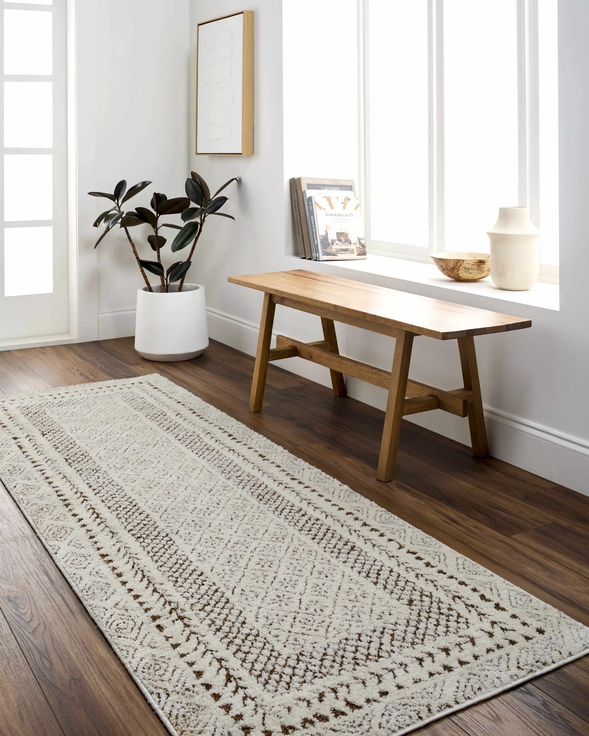 Julio Scandi Boho Area Rug - Brown by Boutique Rugs