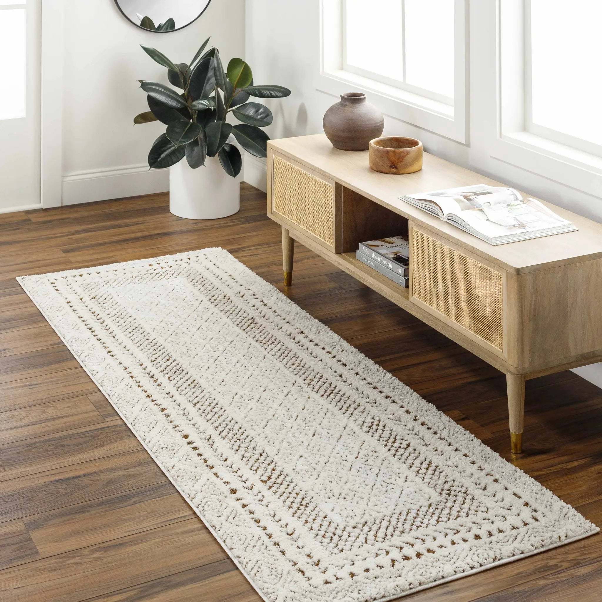 Julio Scandi Boho Area Rug - Brown by Boutique Rugs