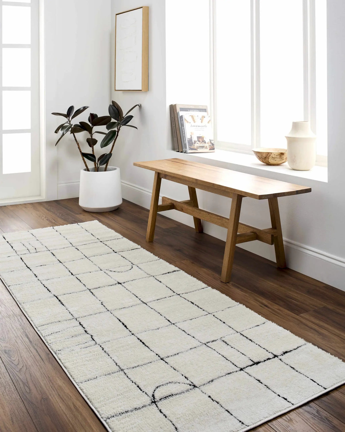 Keanu Black & White Area Rug - Clearance, installed in a room 7