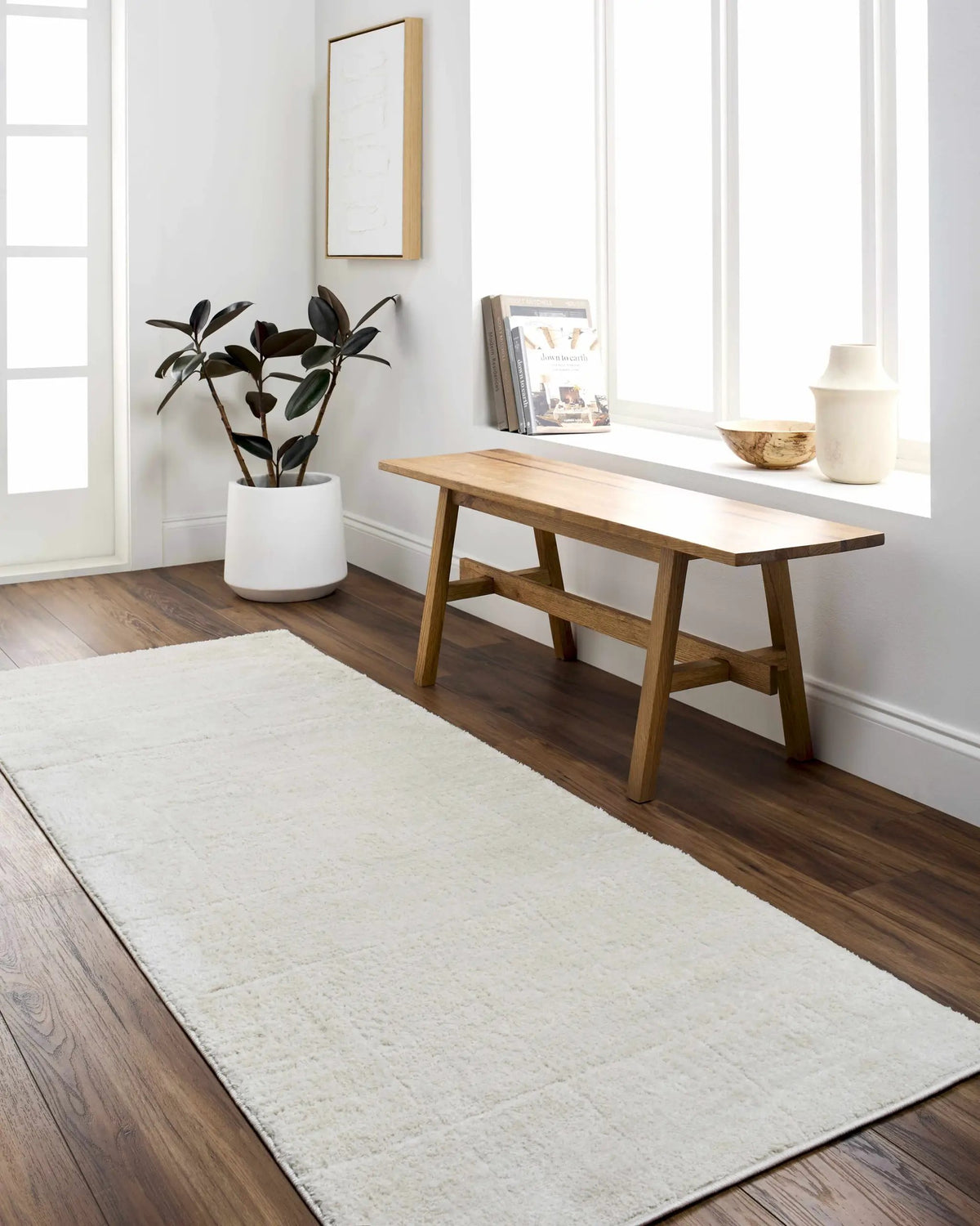 Keanu Ivory Area Rug, installed in a room 6