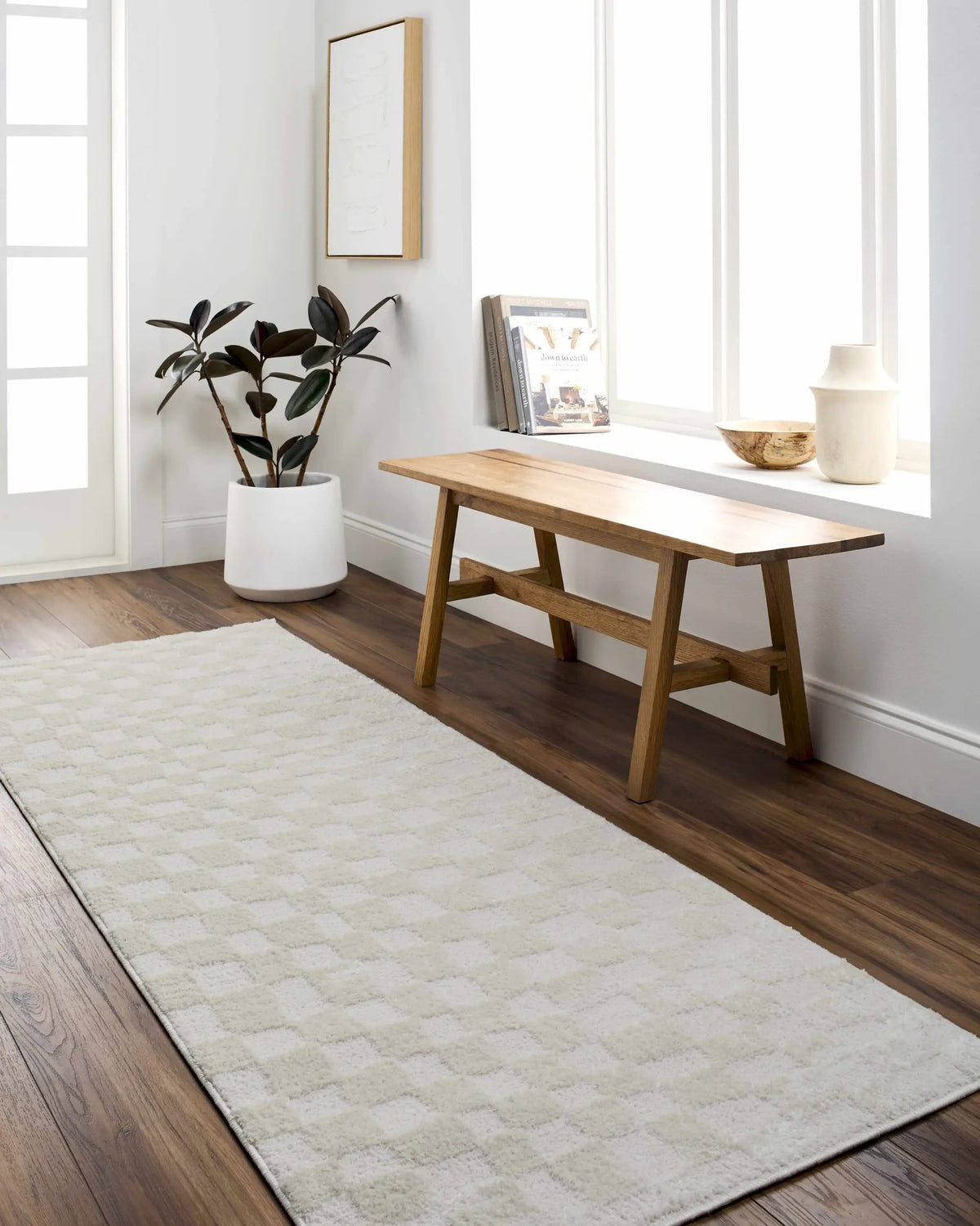 Keesa Checkered Area Rug, installed in a room 6
