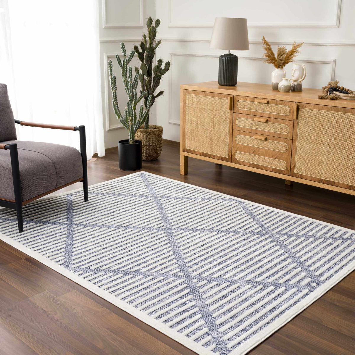 Anah Blue Outdoor Rug, installed in a room 7