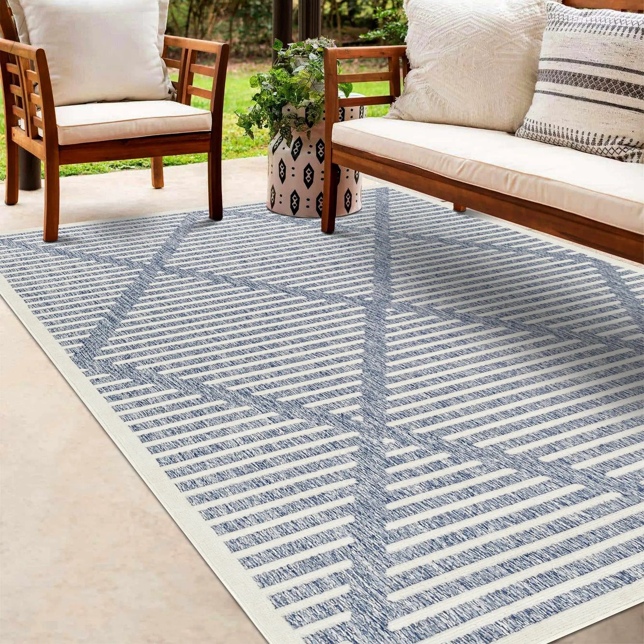 Anah Blue Outdoor Rug by Boutique Rugs