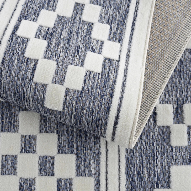 Hiro Blue Outdoor Rug - Clearance by Boutique Rugs
